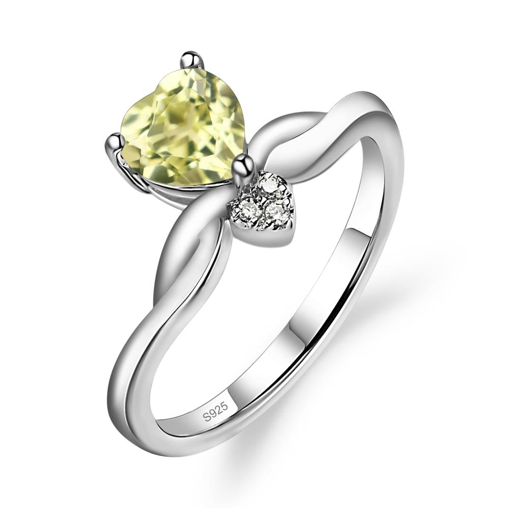 Dainty Twisted Lemon Quartz Engagement Ring - LUO Jewelry #metal_sterling silver