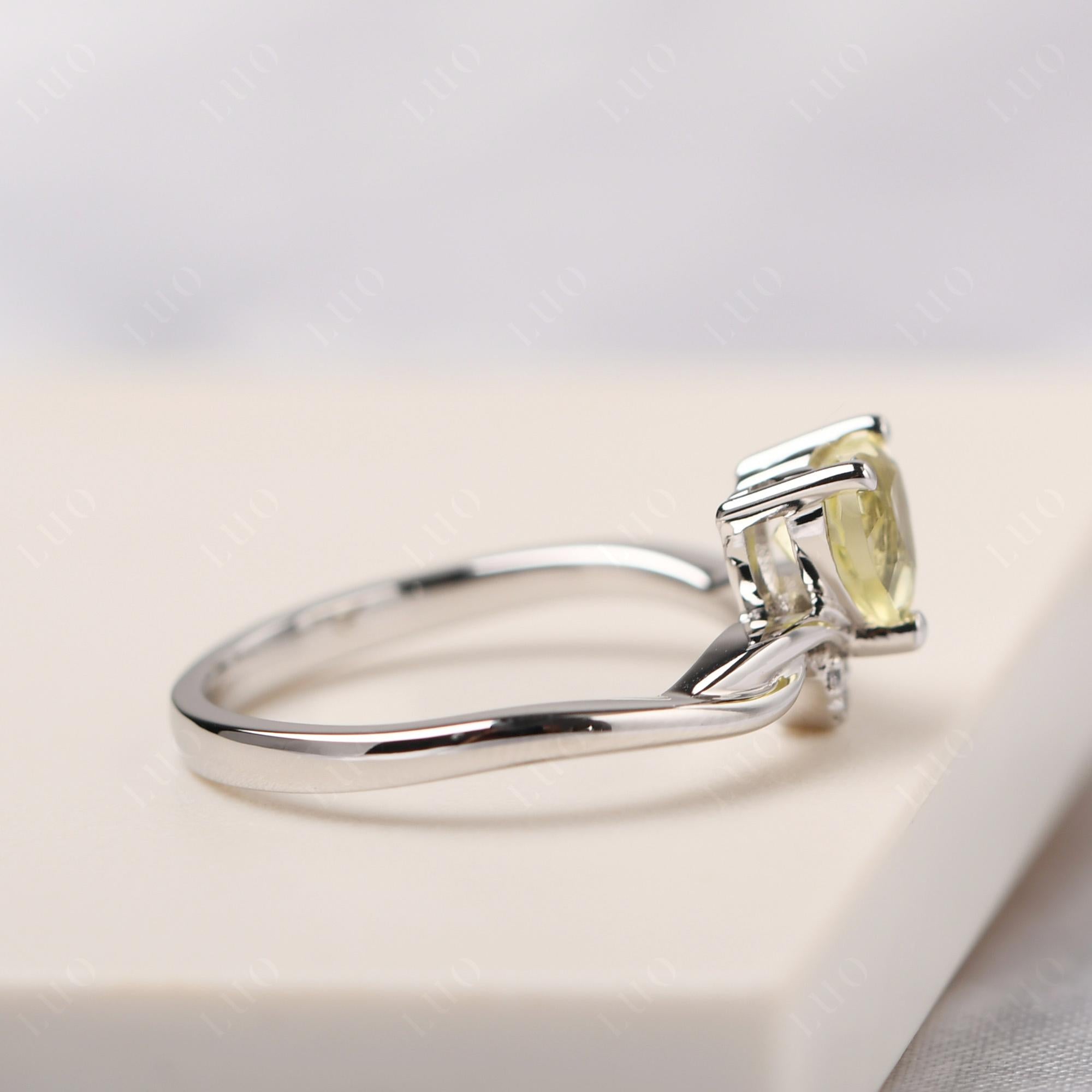 Dainty Twisted Lemon Quartz Engagement Ring - LUO Jewelry