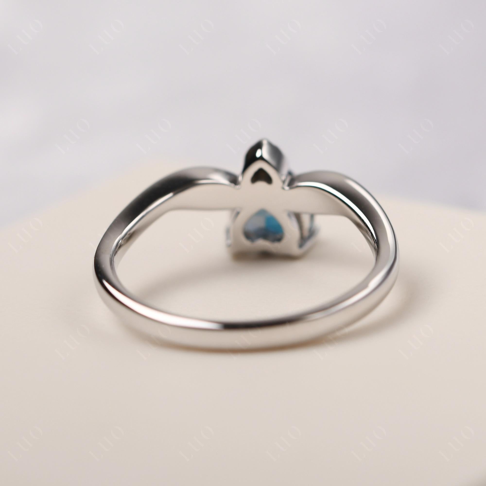 Dainty Twisted London Blue Topaz Engagement Ring - LUO Jewelry