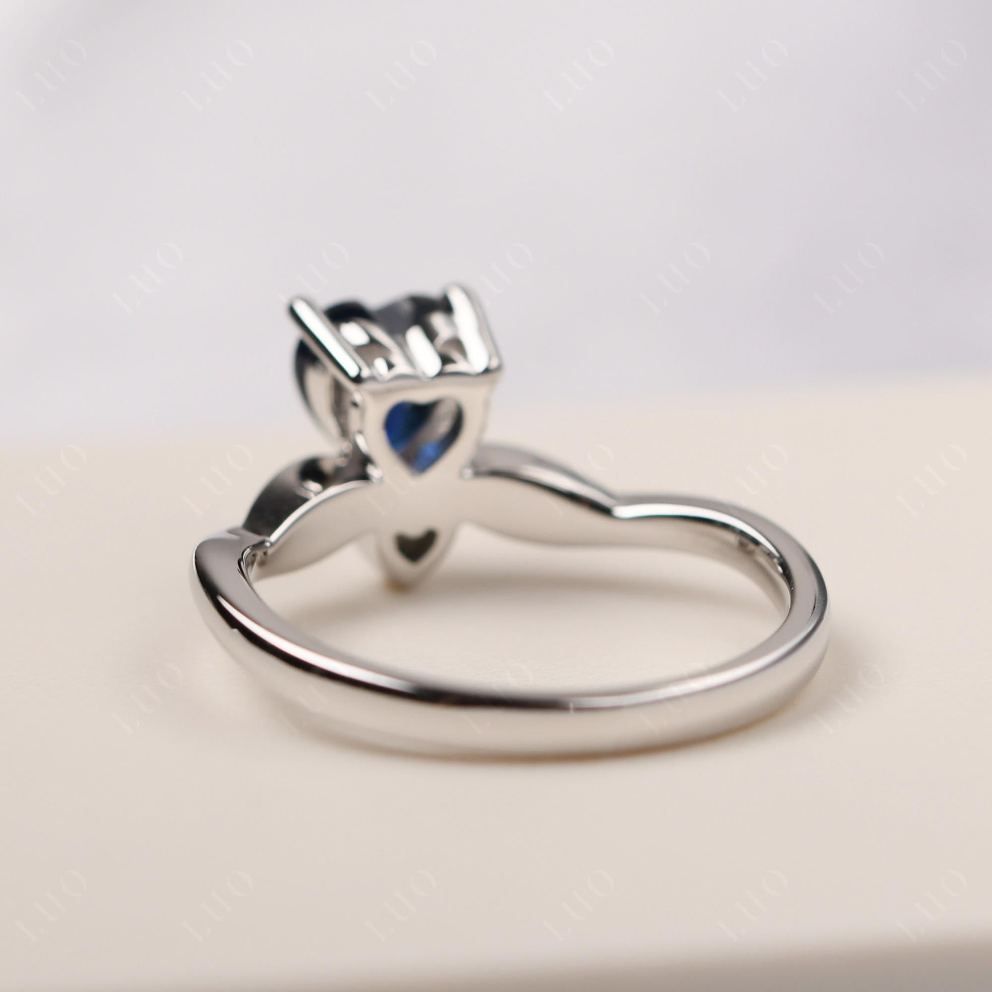 Dainty Twisted Sapphire Engagement Ring - LUO Jewelry