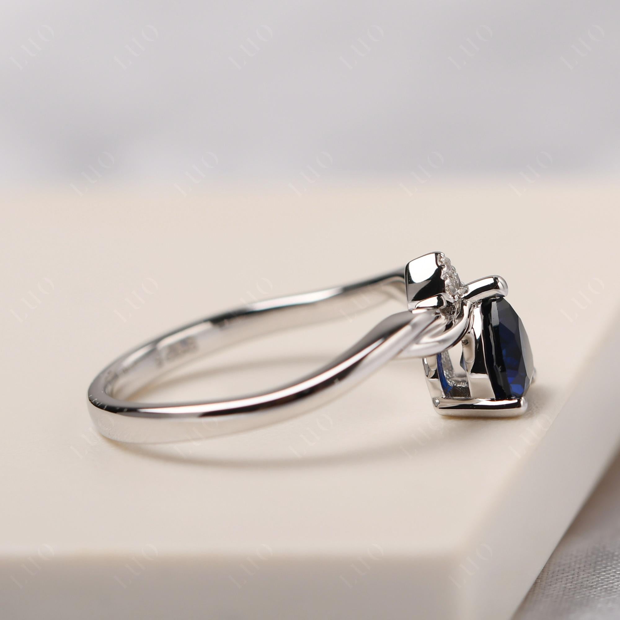 Dainty Twisted Sapphire Engagement Ring - LUO Jewelry