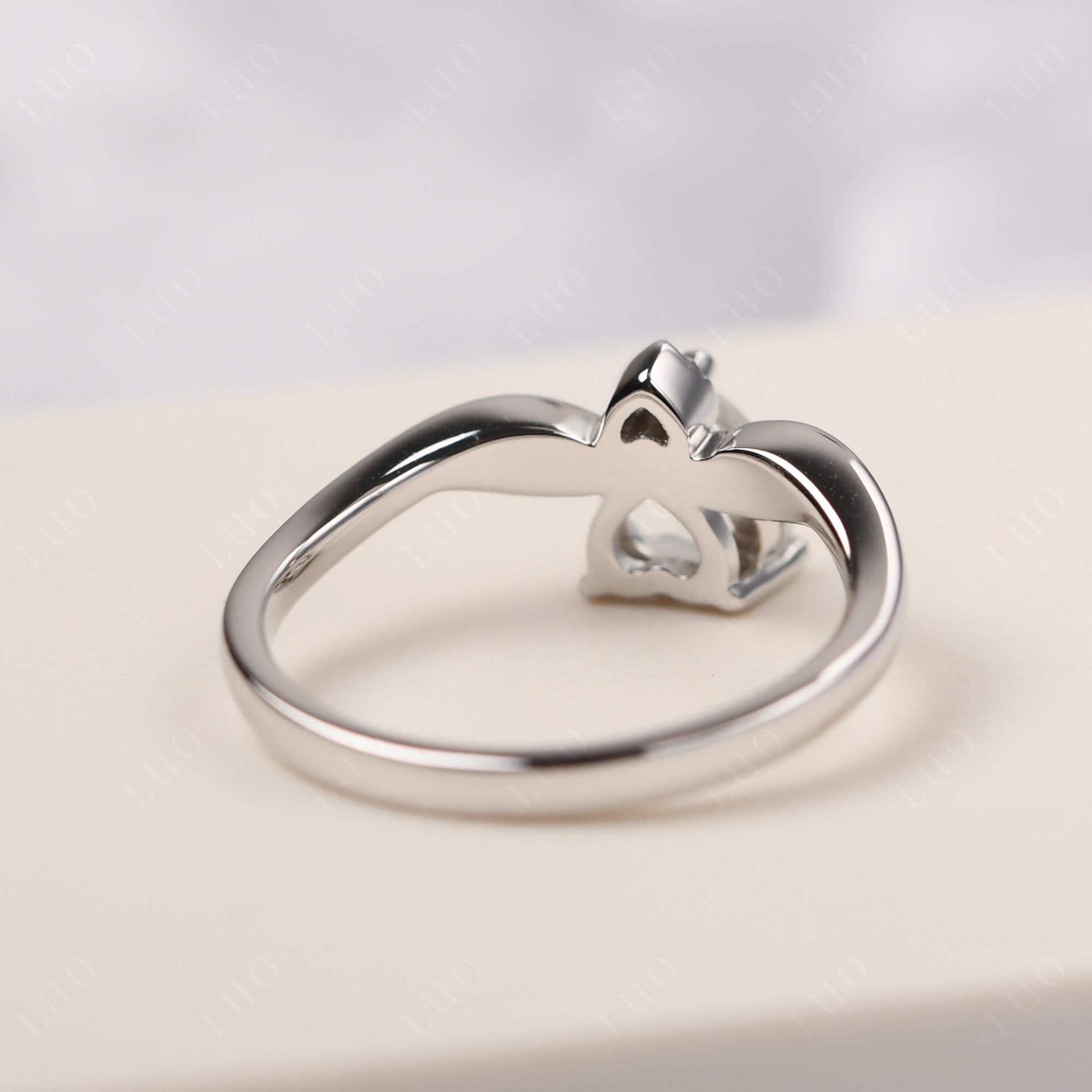 Dainty Twisted White Topaz Engagement Ring - LUO Jewelry