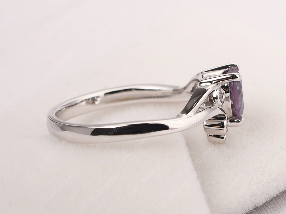 Heart Shaped Alexandrite Wave Ring - LUO Jewelry