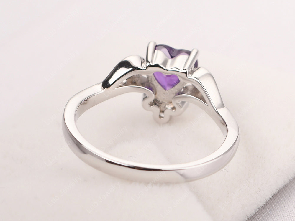 Amethyst Scroll Engagement Ring - LUO Jewelry