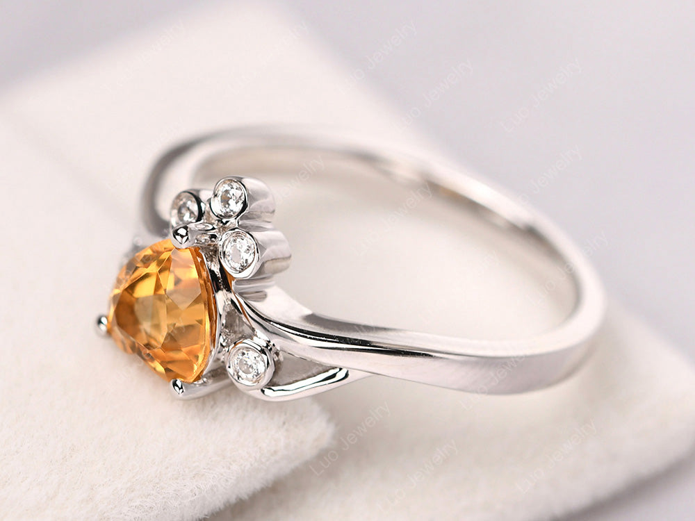 Heart Shaped Citrine Wave Ring - LUO Jewelry