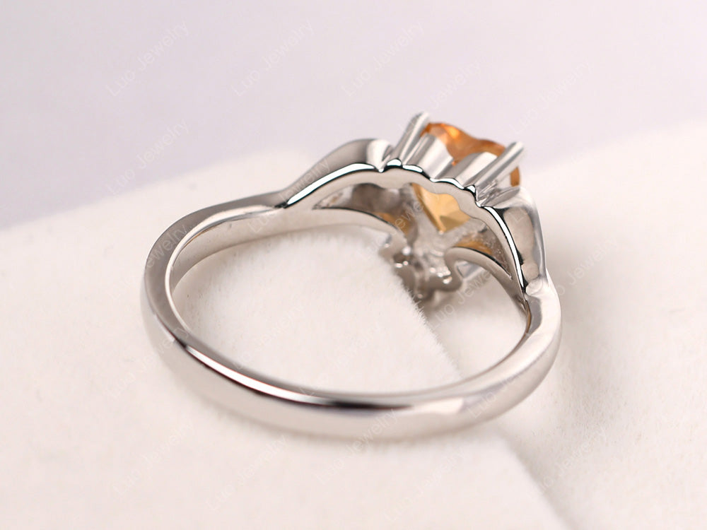 Heart Shaped Citrine Wave Ring - LUO Jewelry