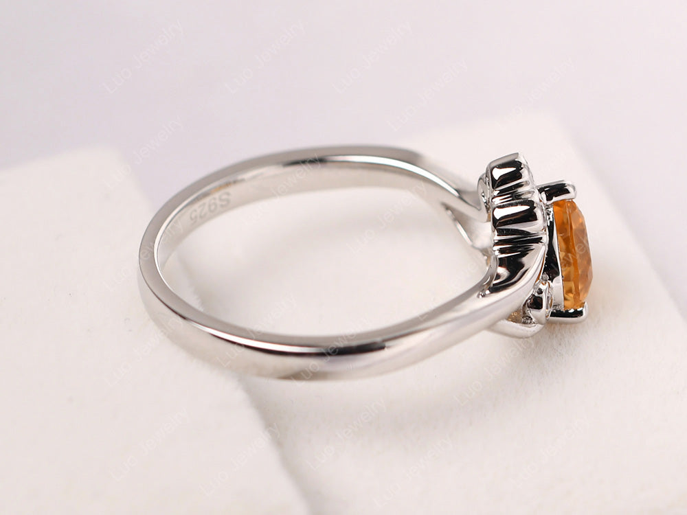 Heart Shaped Citrine Wave Ring - LUO Jewelry