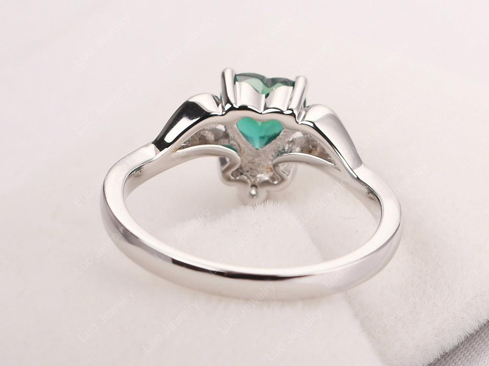 Emerald Scroll Engagement Ring - LUO Jewelry