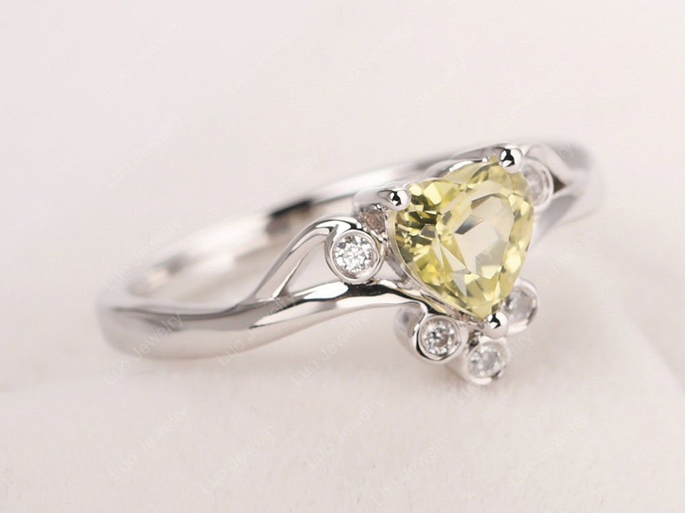 Lemon Quartz Scroll Engagement Ring - LUO Jewelry