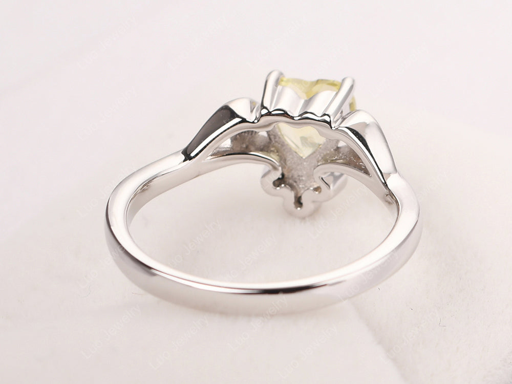 Lemon Quartz Scroll Engagement Ring - LUO Jewelry