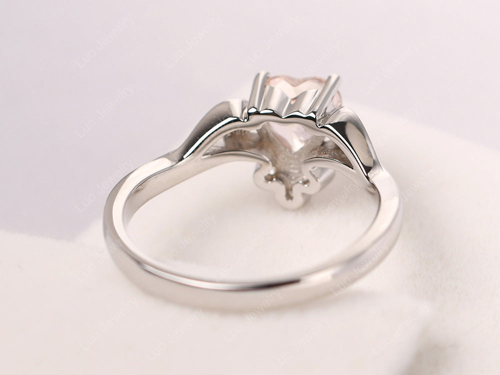 Heart Shaped Morganite Wave Ring - LUO Jewelry