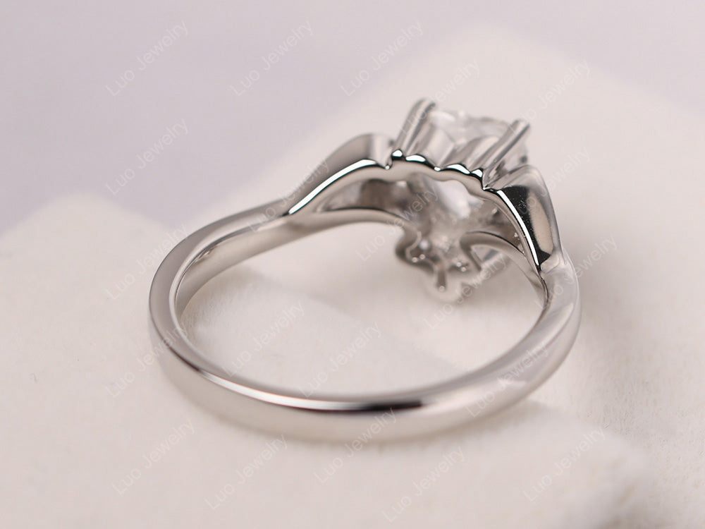 White Topaz Heart Shaped Promise Ring - LUO Jewelry