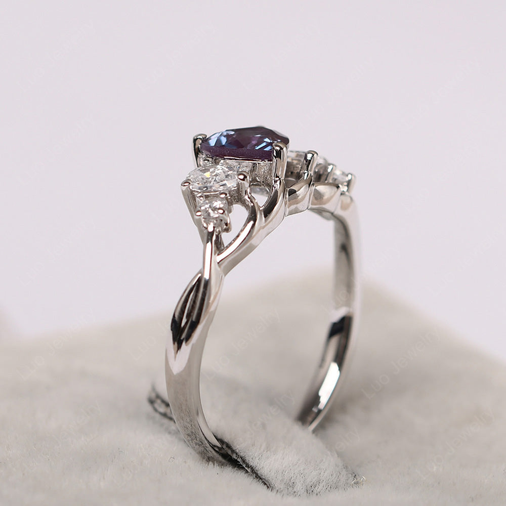 Heart Shaped Alexandrite Cluster Ring - LUO Jewelry