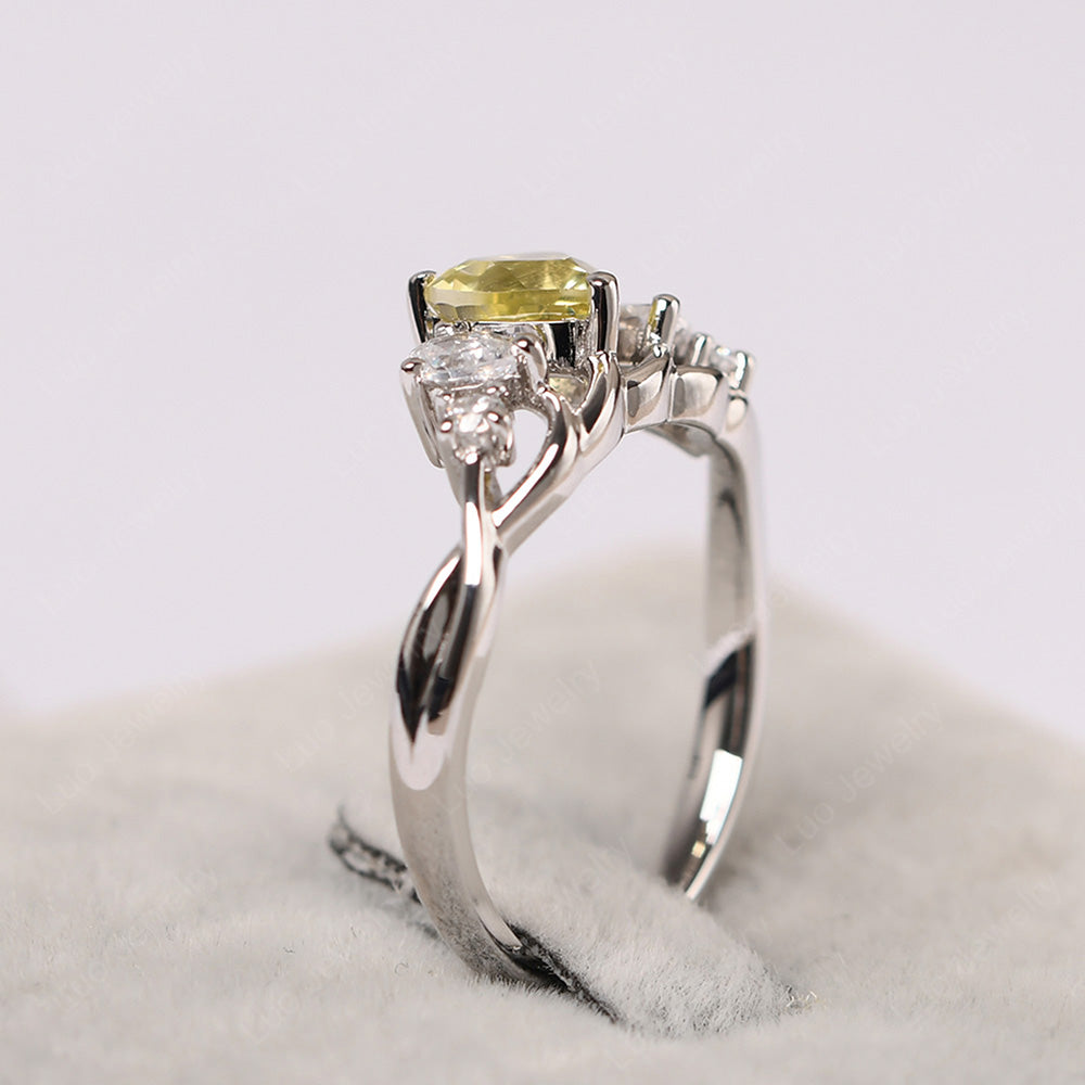 Heart Shaped Lemon Quartz Cluster Ring - LUO Jewelry