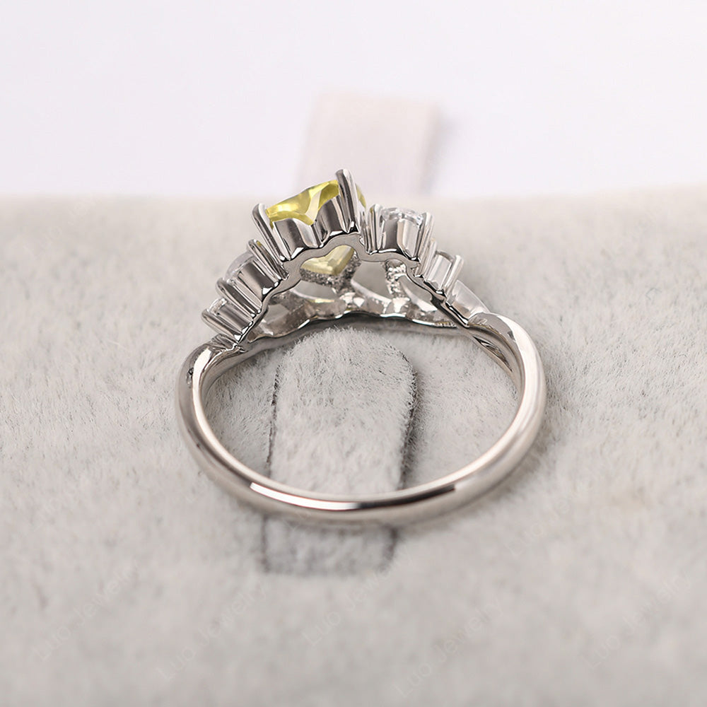 Heart Shaped Lemon Quartz Cluster Ring - LUO Jewelry