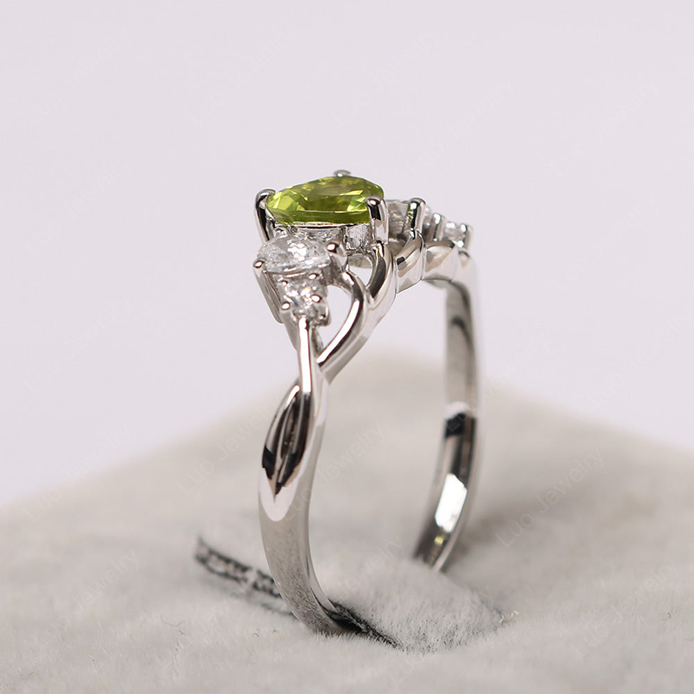 Heart Shaped Peridot Cluster Ring - LUO Jewelry
