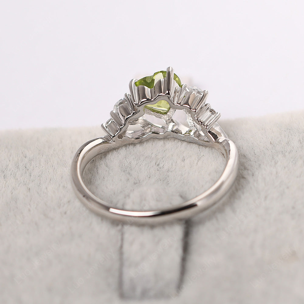 Heart Shaped Peridot Cluster Ring - LUO Jewelry