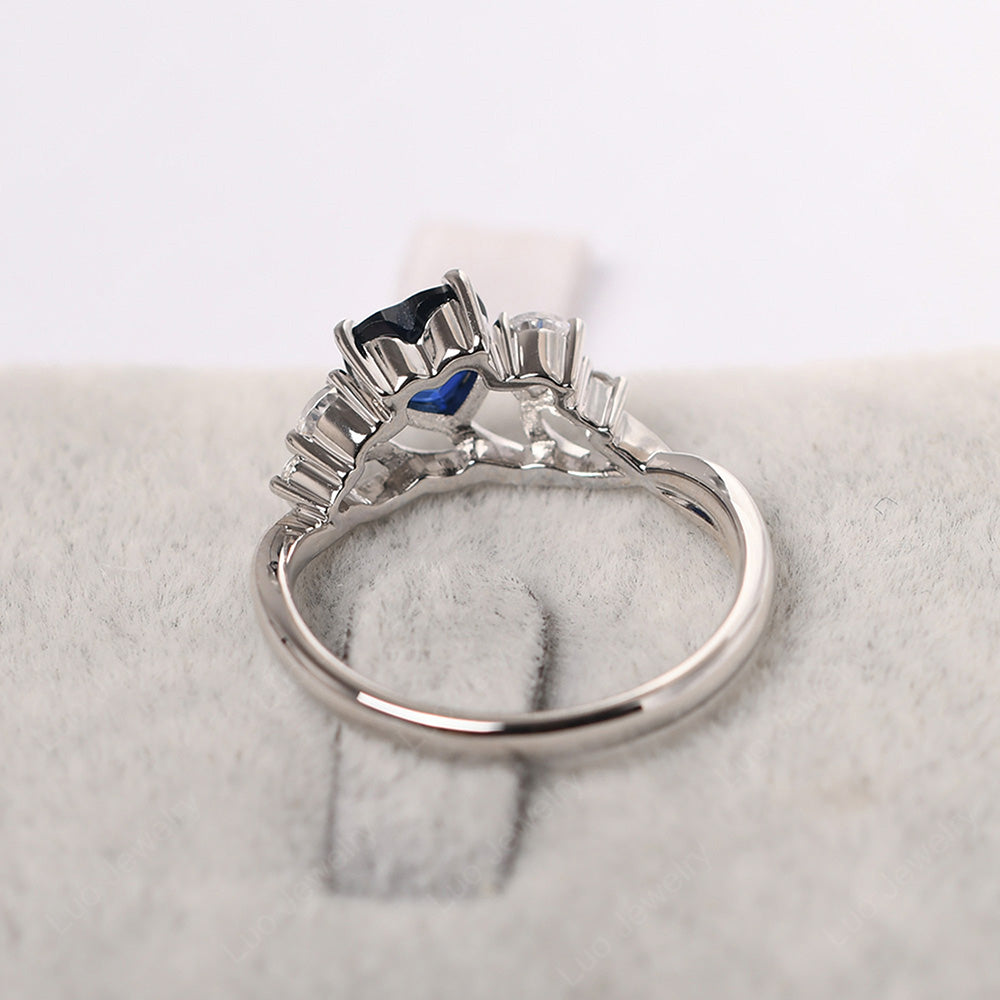 Heart Shaped Sapphire Cluster Ring - LUO Jewelry
