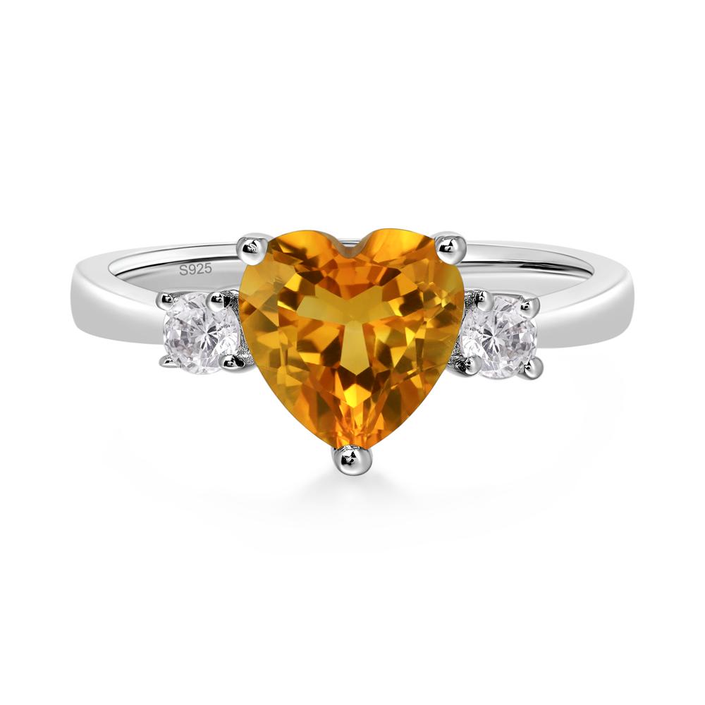 Heart Citrine Engagement Ring - LUO Jewelry #metal_sterling silver