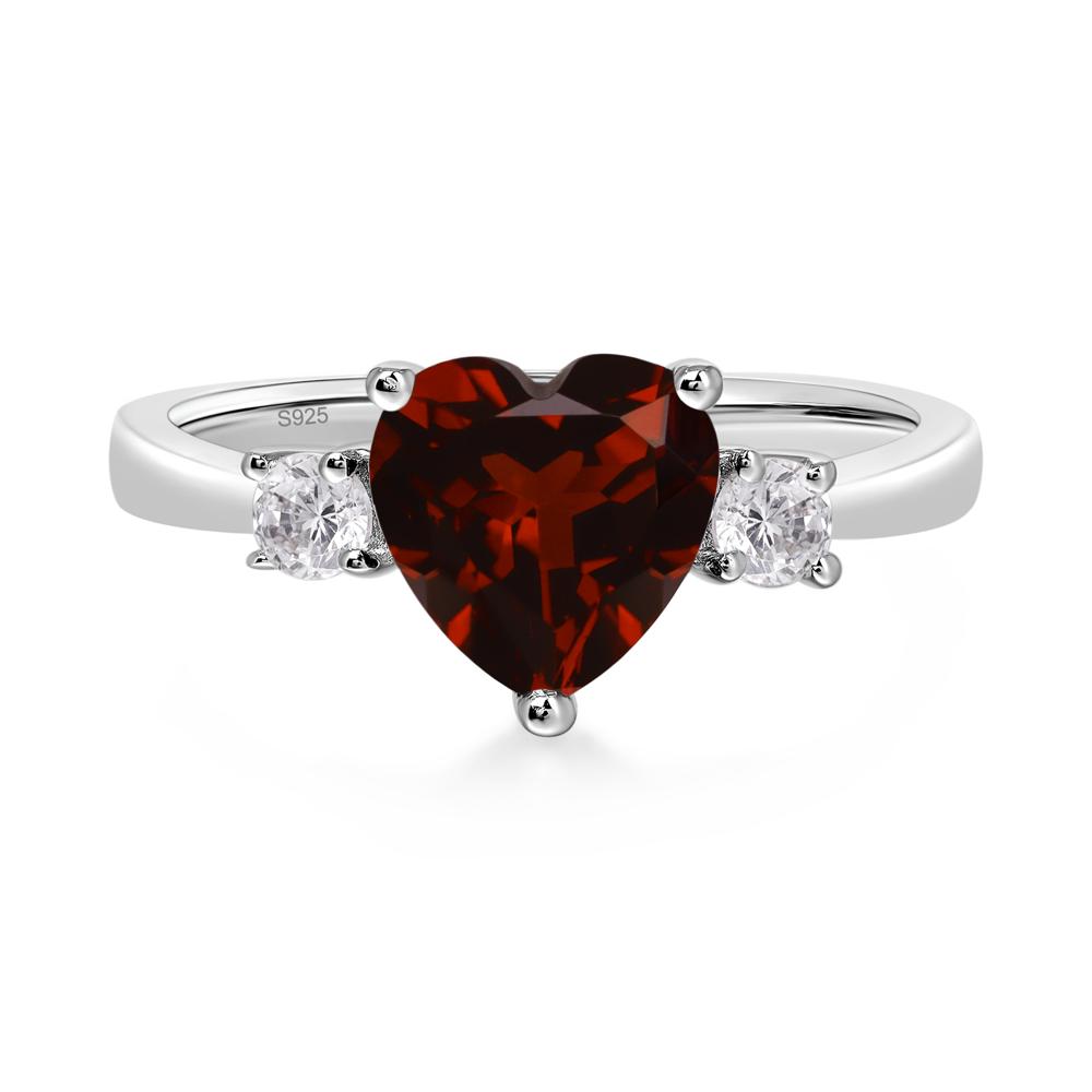 Heart Garnet Engagement Ring - LUO Jewelry #metal_sterling silver