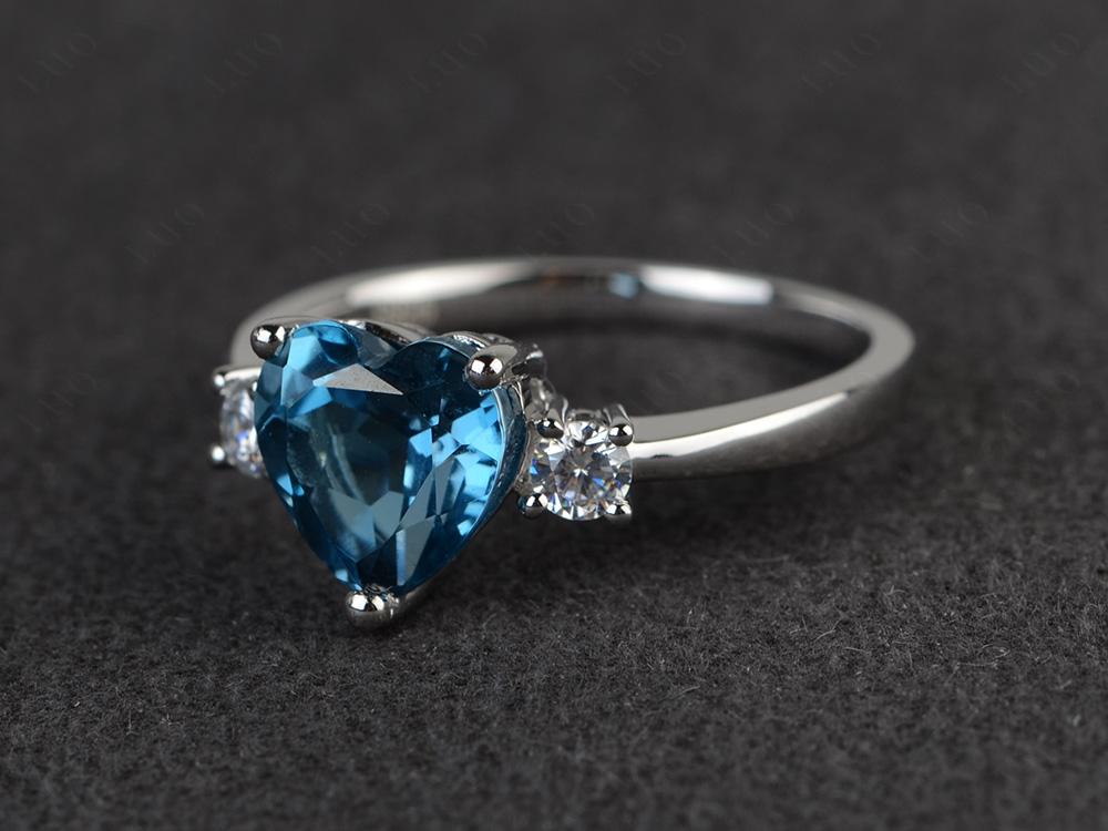 Heart London Blue Topaz Engagement Ring - LUO Jewelry