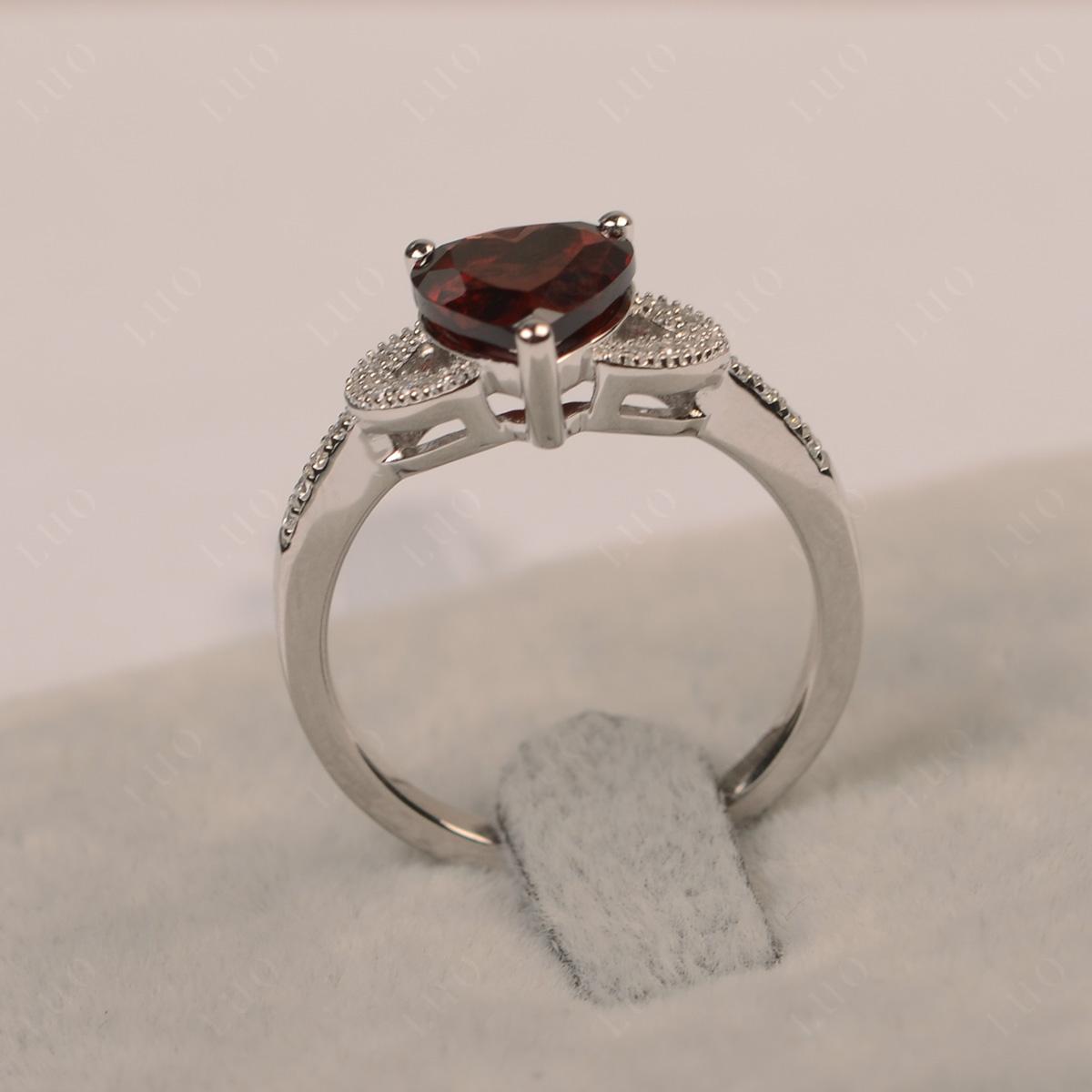 Heart Shaped Garnet Engagement Ring - LUO Jewelry