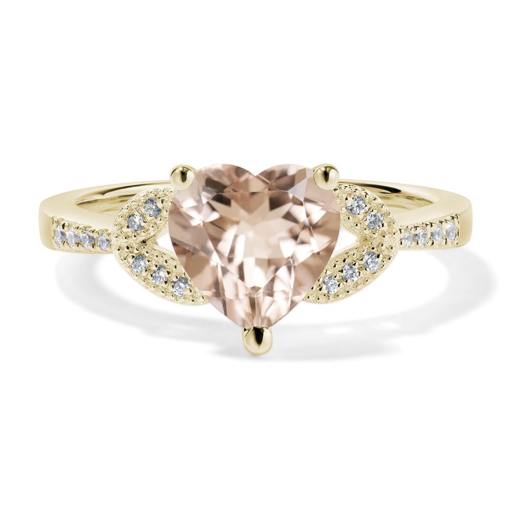 Heart Shaped Morganite Engagement Ring - LUO Jewelry #metal_14k yellow gold