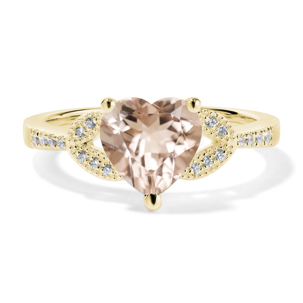 Heart Shaped Morganite Engagement Ring - LUO Jewelry #metal_18k yellow gold