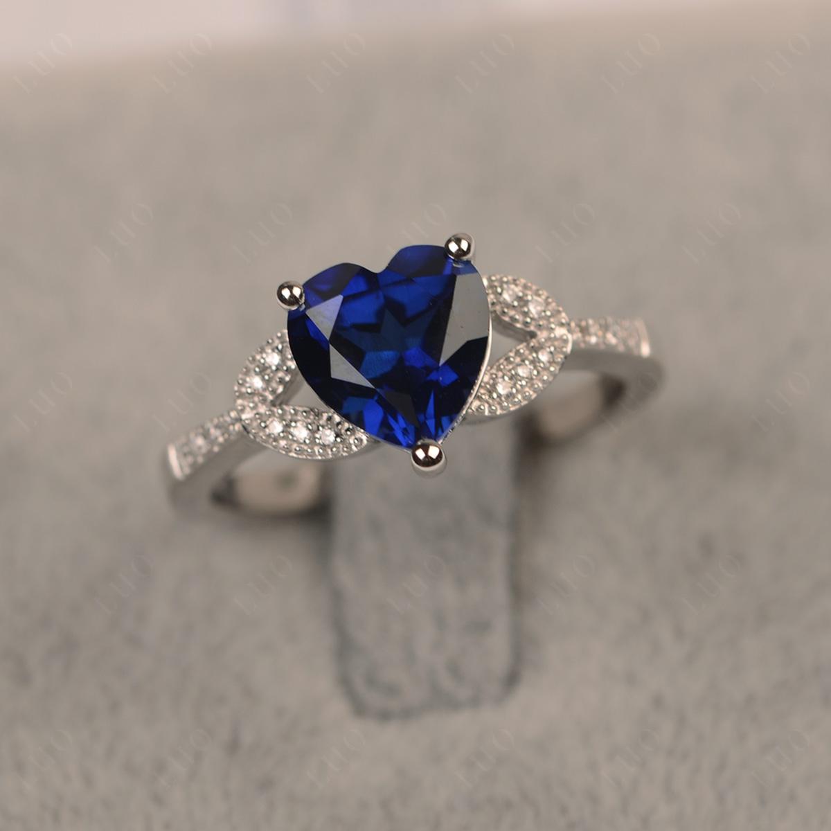 Heart Shaped Sapphire Engagement Ring - LUO Jewelry