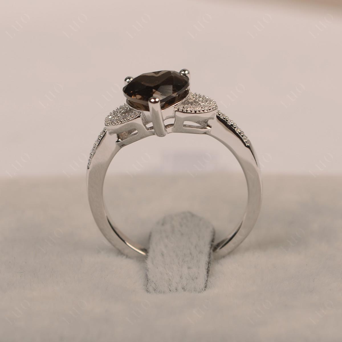 Heart Shaped Smoky Quartz Engagement Ring - LUO Jewelry