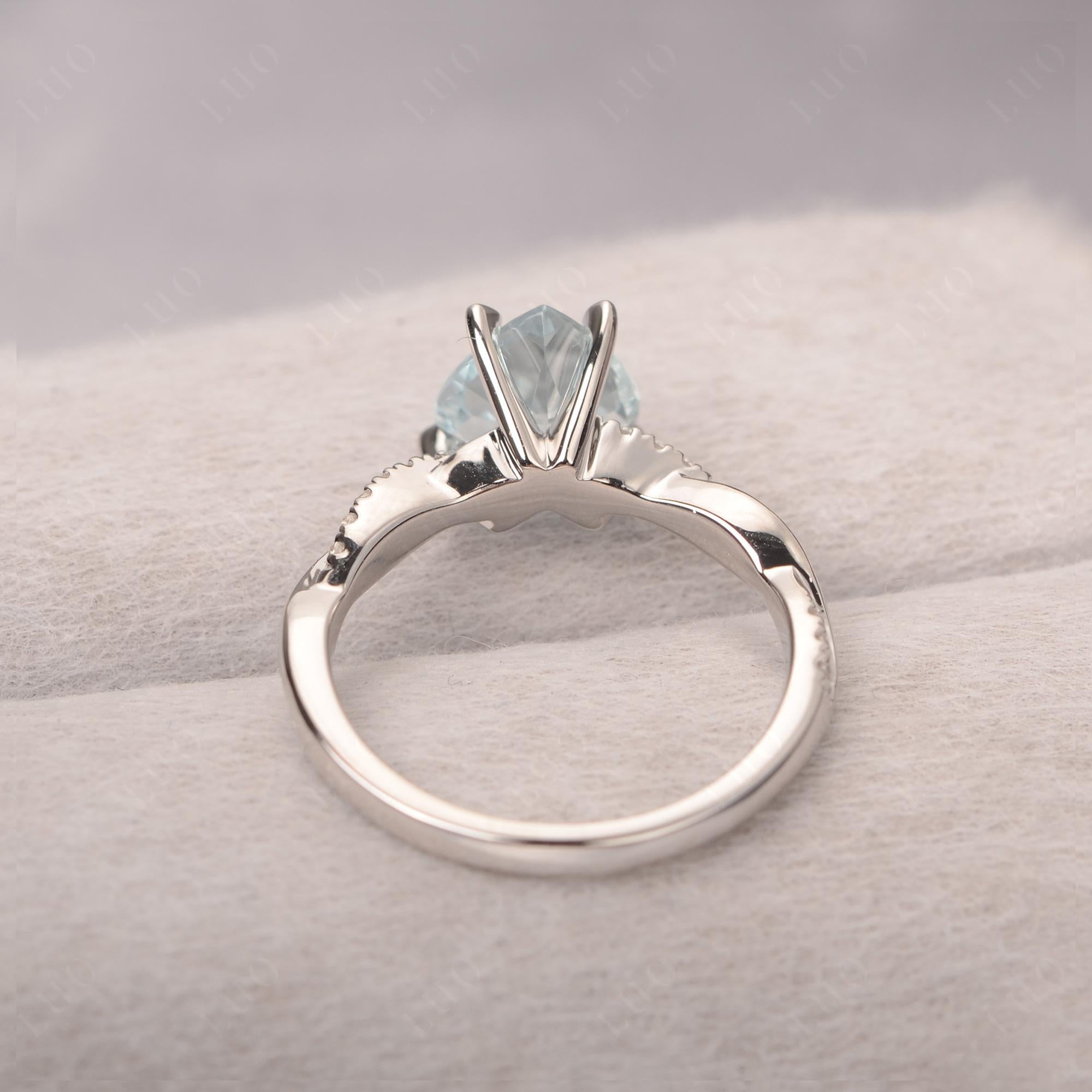 Twisted Heart Shaped Aquamarine Ring - LUO Jewelry