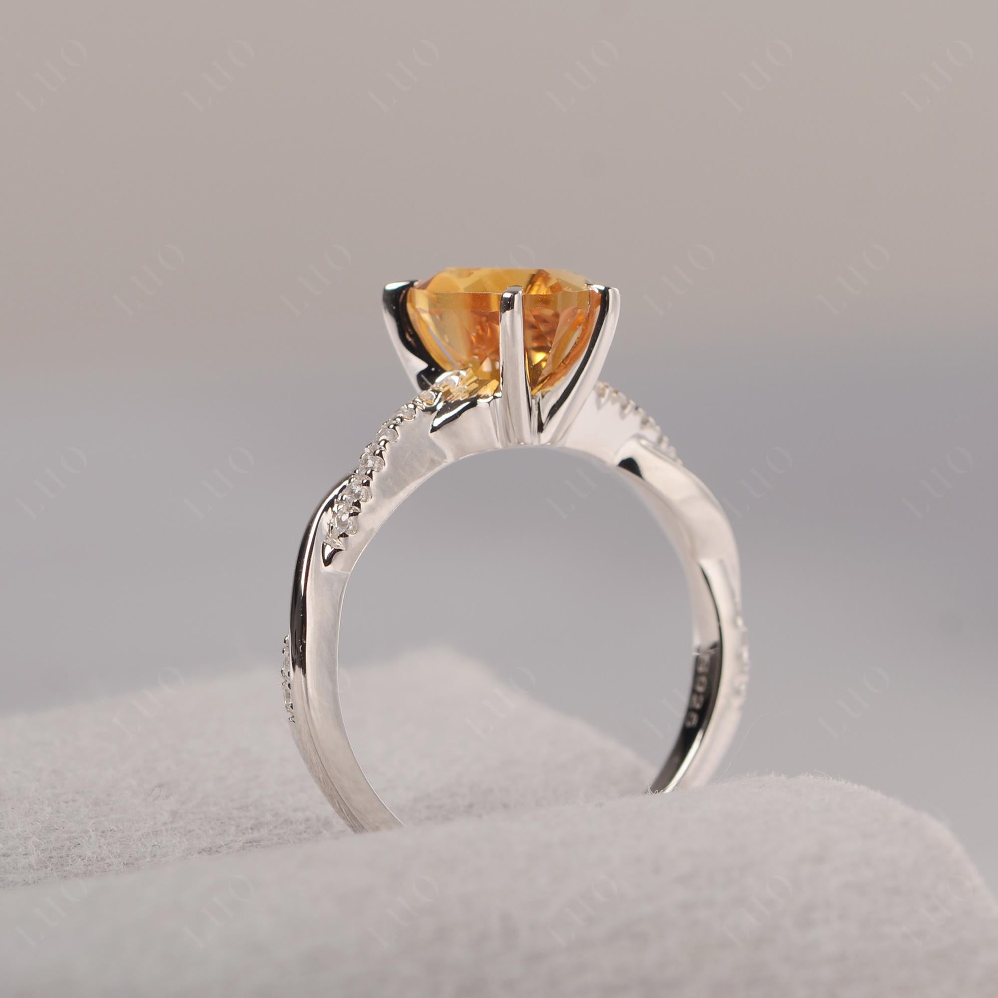 Twisted Heart Shaped Citrine Ring - LUO Jewelry