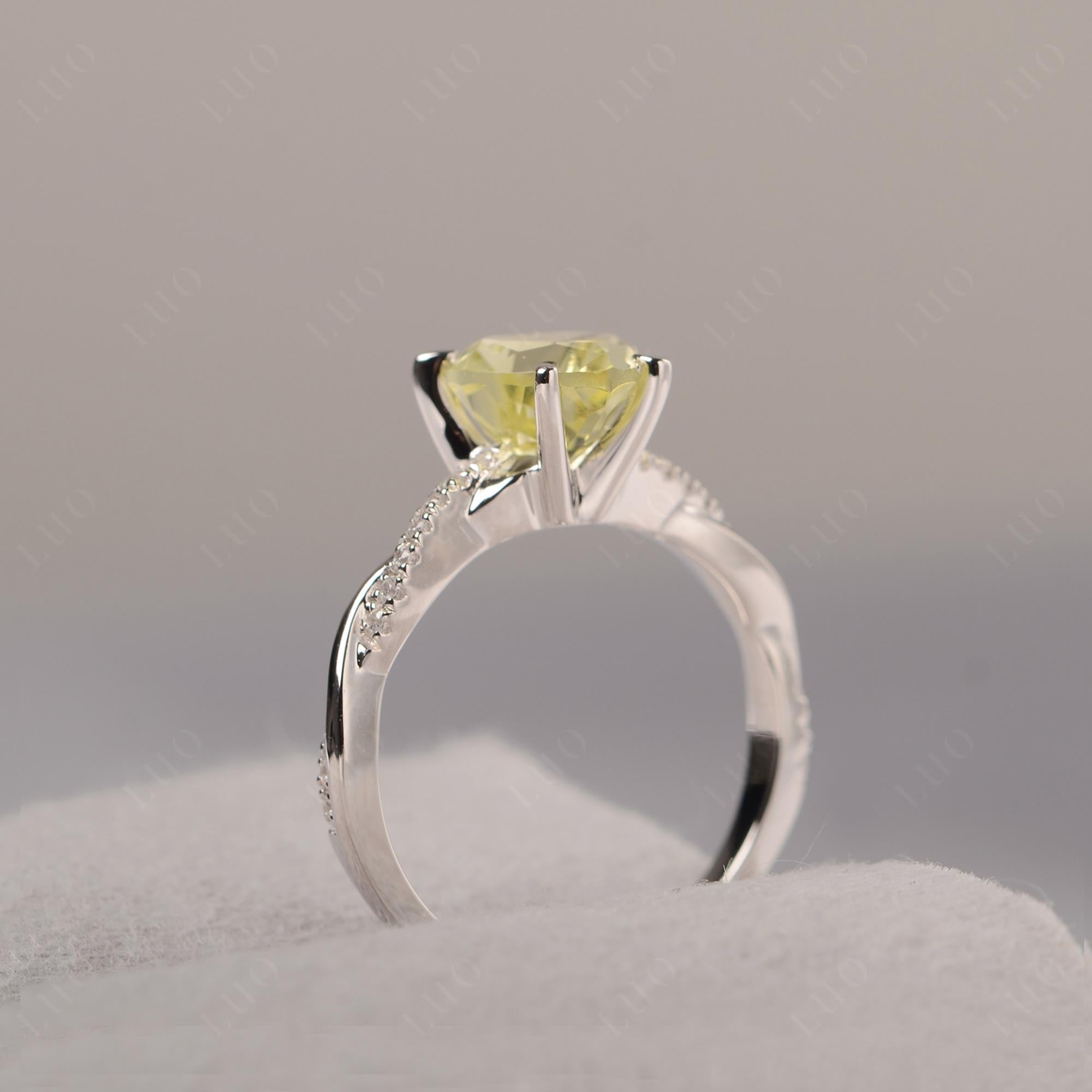 Twisted Heart Shaped Lemon Quartz Ring - LUO Jewelry