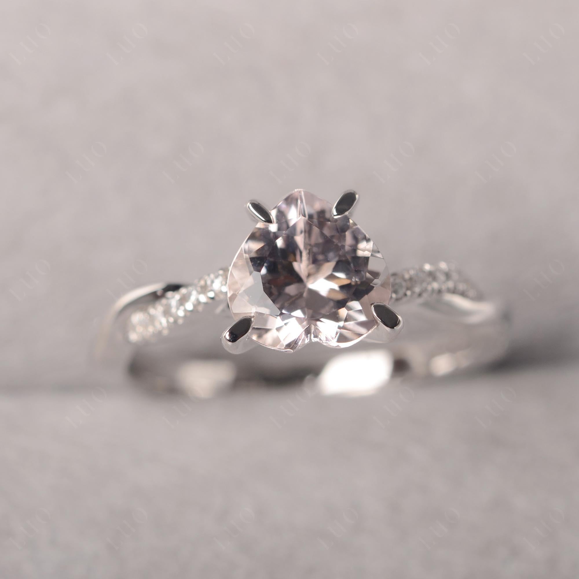 Twisted Heart Shaped Morganite Ring - LUO Jewelry