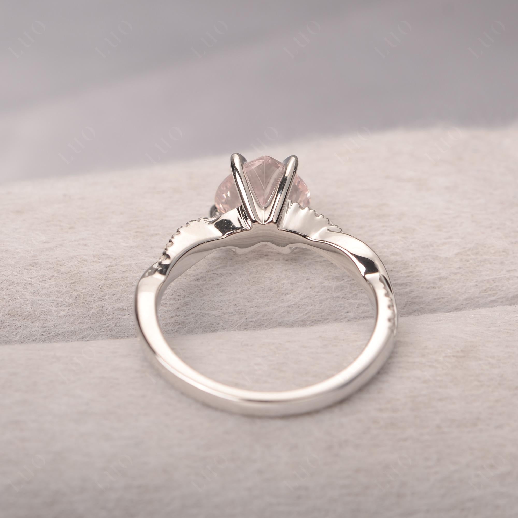 Twisted Heart Shaped Morganite Ring - LUO Jewelry