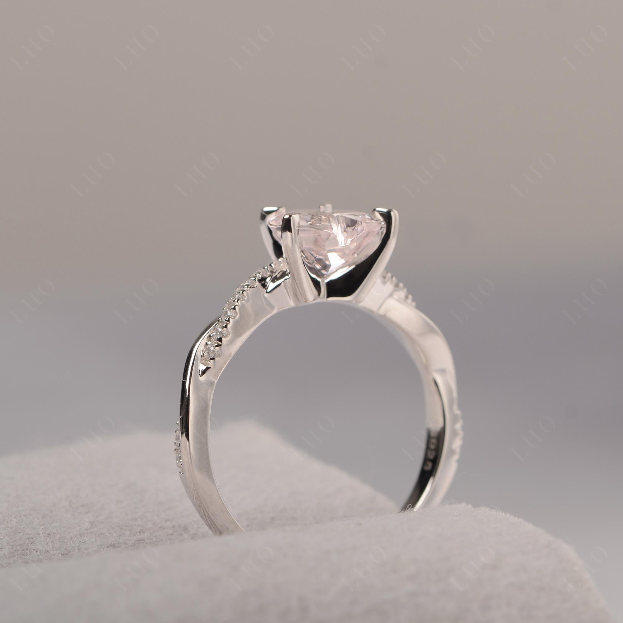 Twisted Heart Shaped Morganite Ring - LUO Jewelry