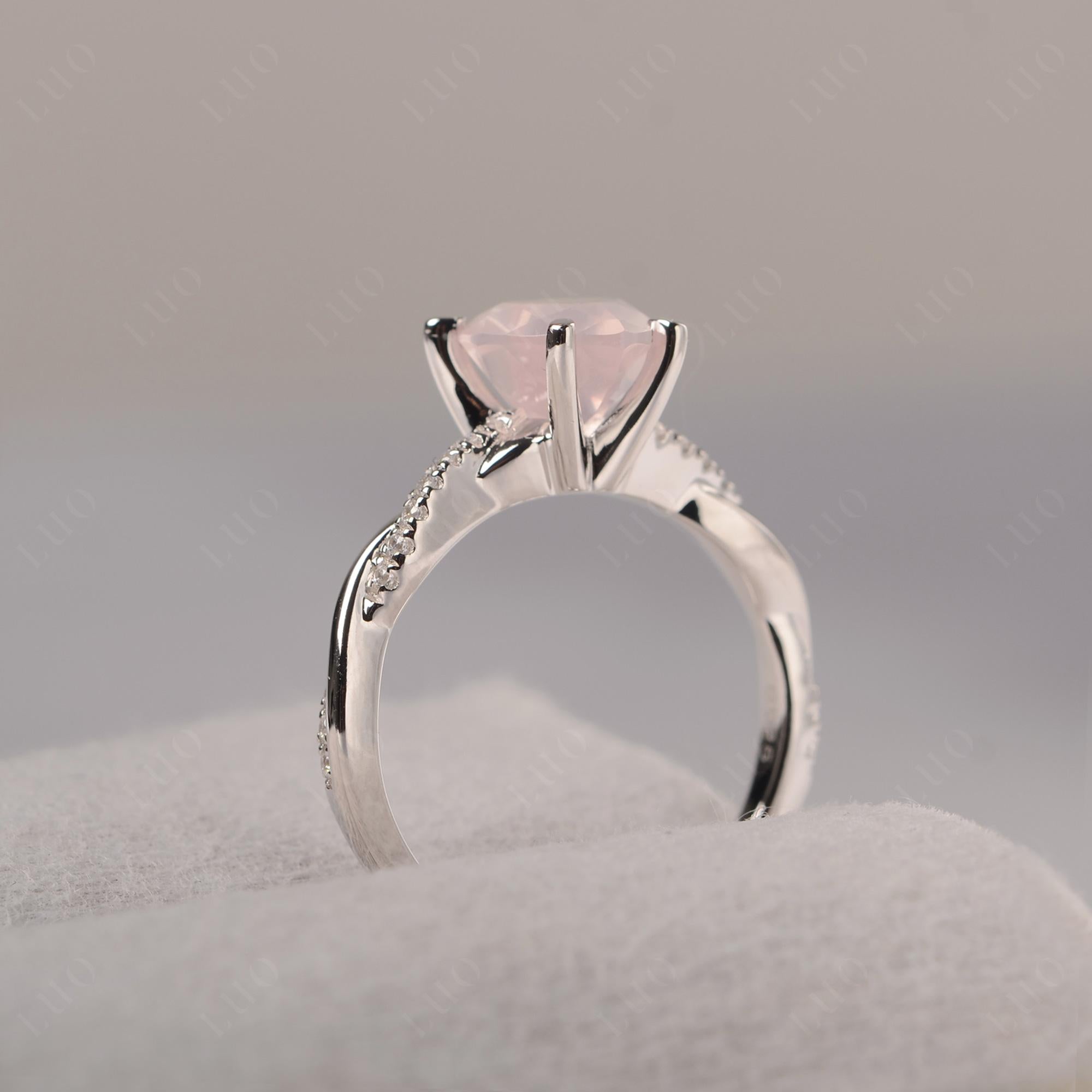 Twisted Heart Shaped Rose Quartz Ring - LUO Jewelry