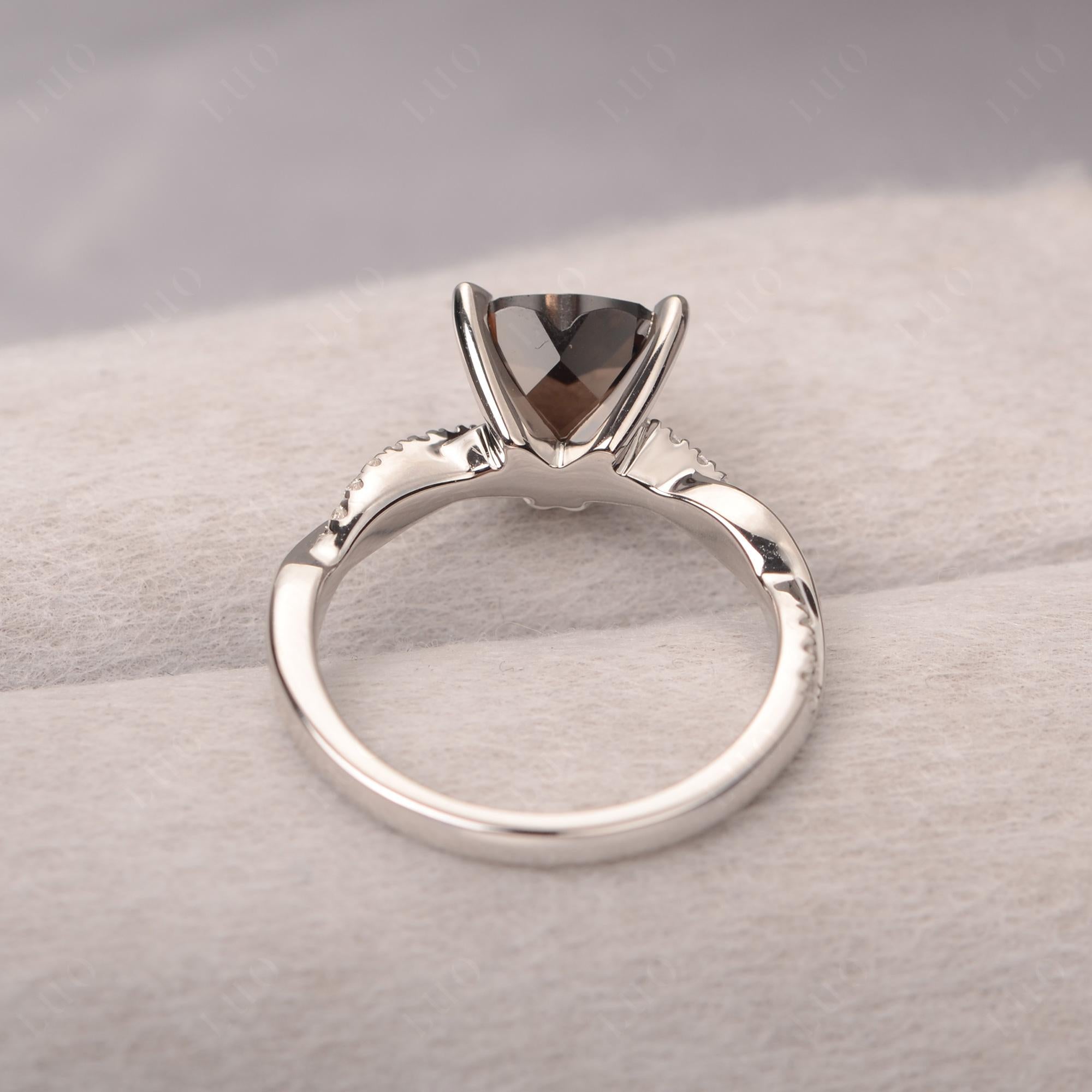 Twisted Heart Shaped Smoky Quartz Ring - LUO Jewelry