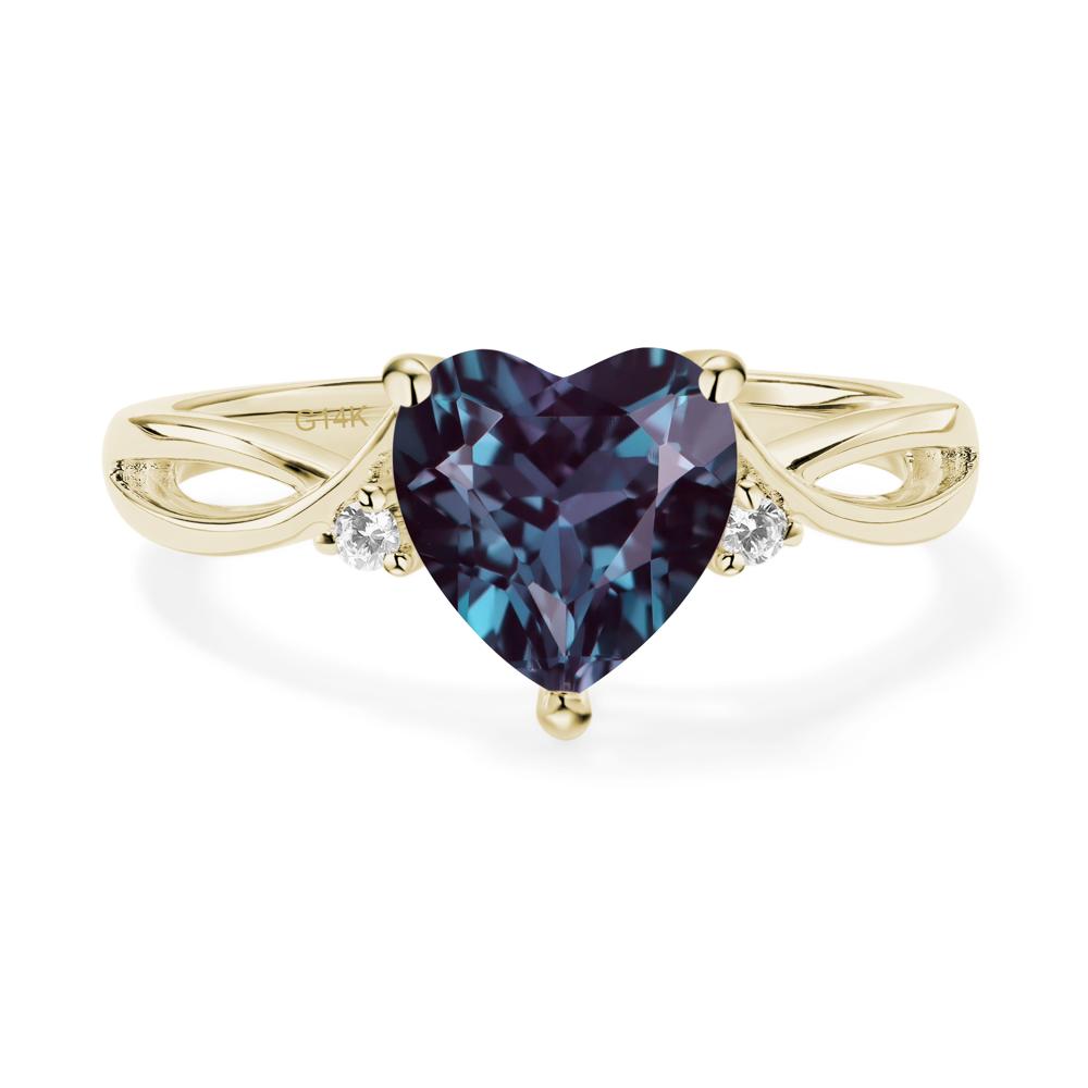 Heart Cut Alexandrite Engagement Ring - LUO Jewelry #metal_14k yellow gold
