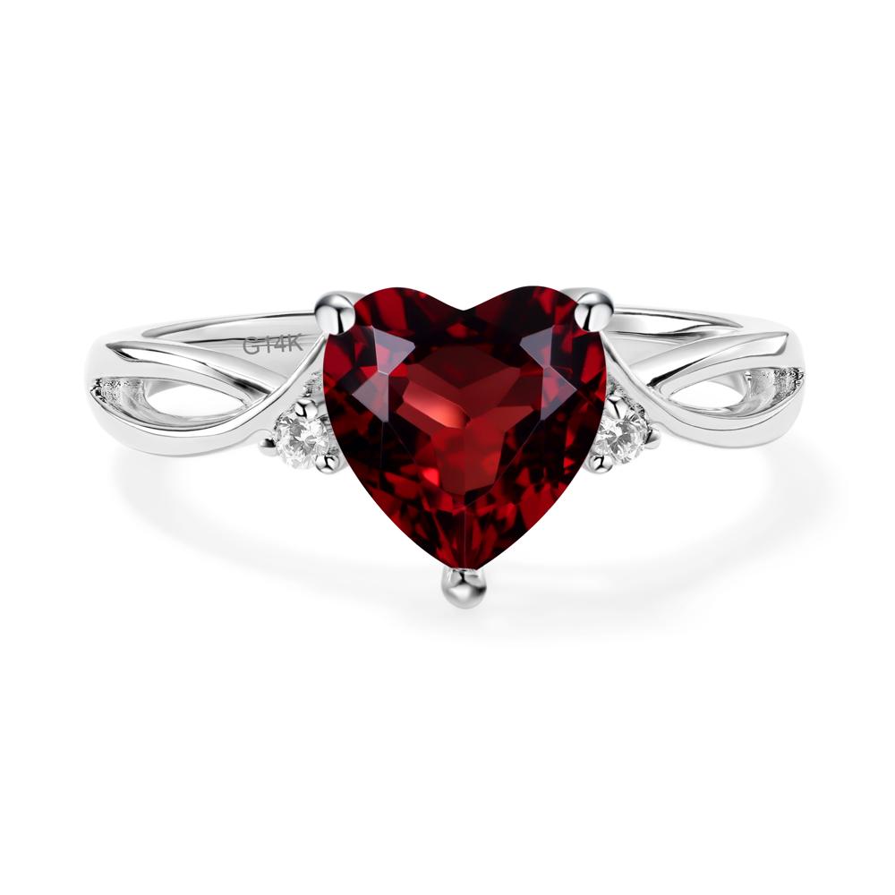 Heart Cut Garnet Engagement Ring - LUO Jewelry #metal_14k white gold