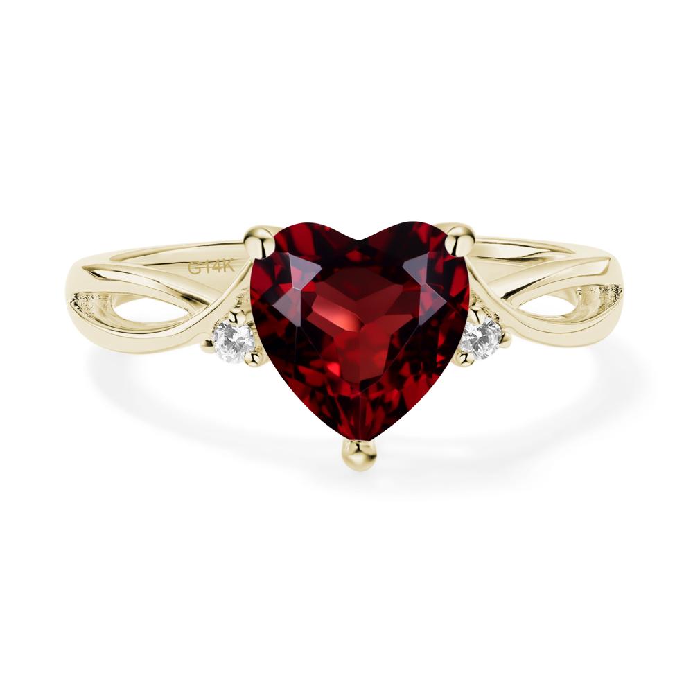 Heart Cut Garnet Engagement Ring - LUO Jewelry #metal_14k yellow gold