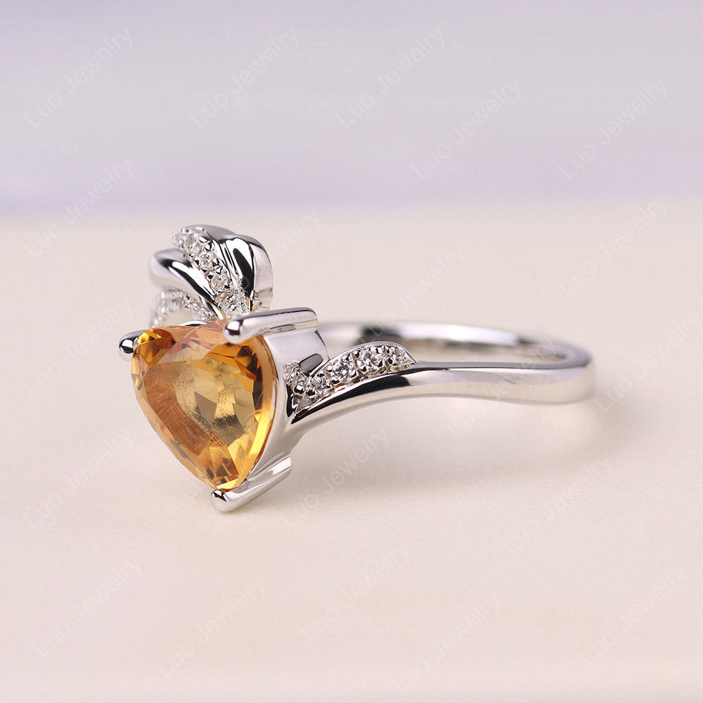 Heart Shaped Citrine Strawberry Ring