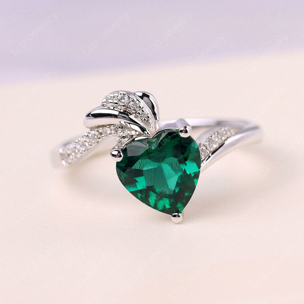Heart Shaped Emerald Strawberry Ring
