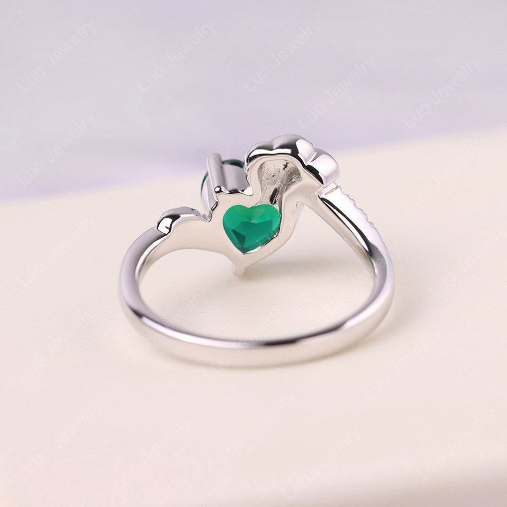 Heart Shaped Emerald Strawberry Ring