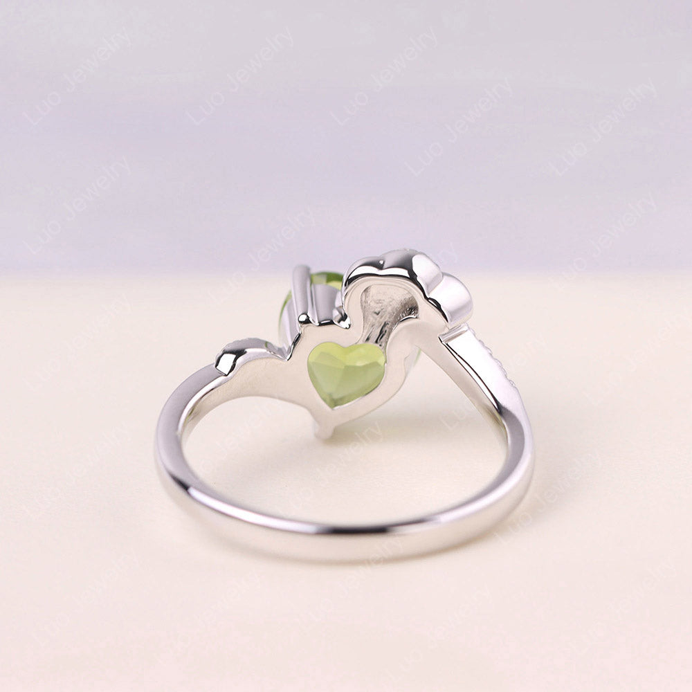 Heart Shaped Peridot Strawberry Ring
