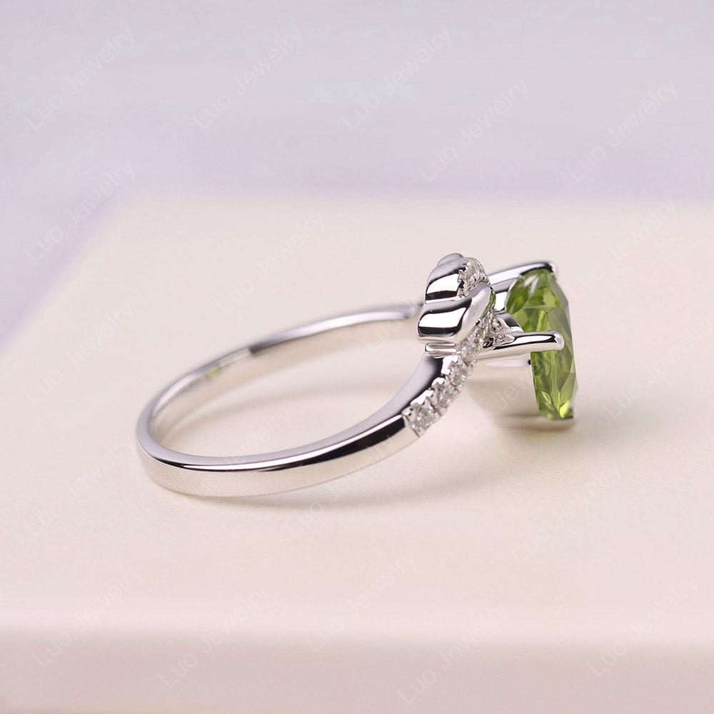 Heart Shaped Peridot Strawberry Ring