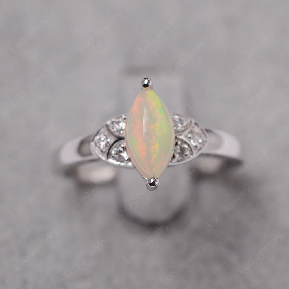 Marquise Cut Opal Ring Gold - LUO Jewelry