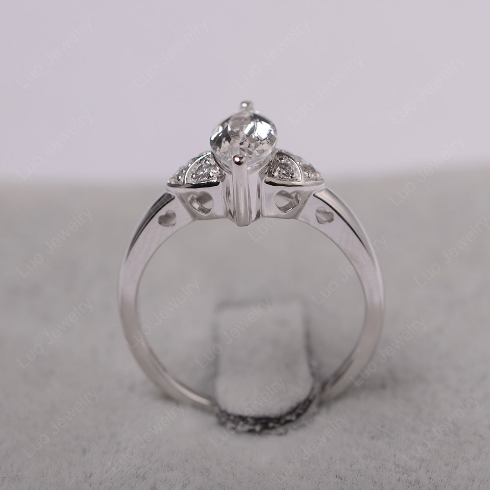 Marquise Cut White Topaz Ring Gold - LUO Jewelry