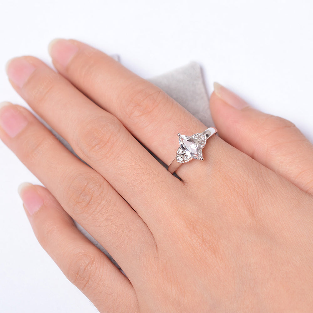 Marquise Cut White Topaz Ring Gold - LUO Jewelry