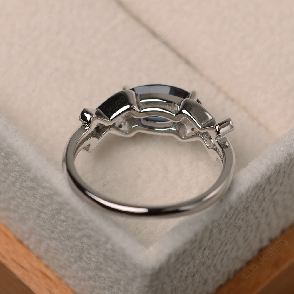 East West Marquise Cut Alexandrite Ring Art Deco - LUO Jewelry